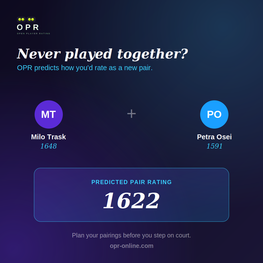 Predicted pair rating for a new partnership